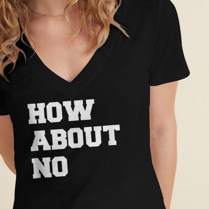 How About No Introvert Not So Social Women's Jersey Short Sleeve Deep V-Neck Tshirt