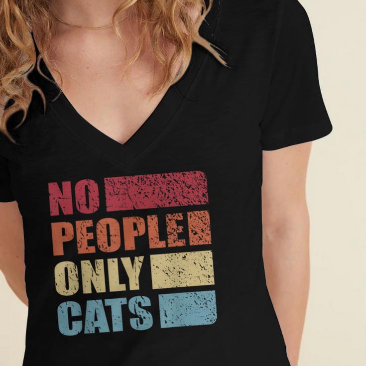 No People Only Cats Introvert Women's Jersey Short Sleeve Deep V-Neck Tshirt No People Only Cats Introvert Women's Jersey Short Sleeve Deep V-Neck Tshirt