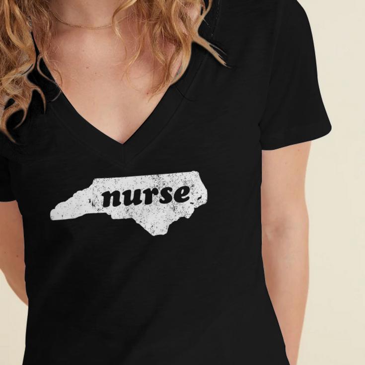North Carolina Nursing Nurse Graduation Women's Jersey Short Sleeve Deep V-Neck Tshirt