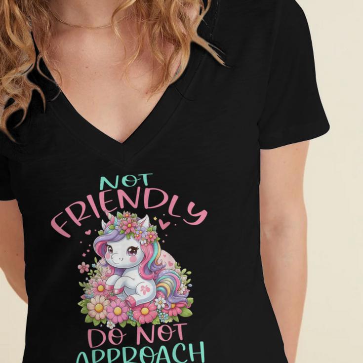 Not Friendly Do Not Approach Women & Girls Unicorn Cute Introvert & Humor Lovers For Women V-Neck Classic Fit Modern Short Sleeve Women's Jersey Short Sleeve Deep V-Neck Tshirt Not Friendly Do Not Approach Women & Girls Unicorn Cute Introvert & Humor Lovers For Women V-Neck Classic Fit Modern Short Sleeve Women's Jersey Short Sleeve Deep V-Neck Tshirt
