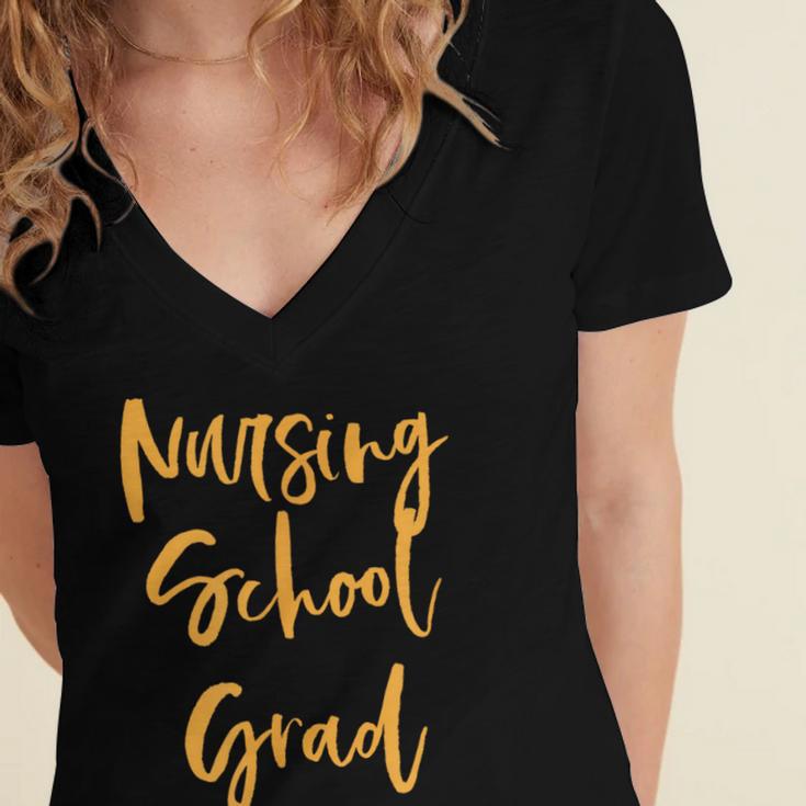 Nurse Pinning Ceremony Nursing School Graduation Shirts Women's Jersey Short Sleeve Deep V-Neck Tshirt