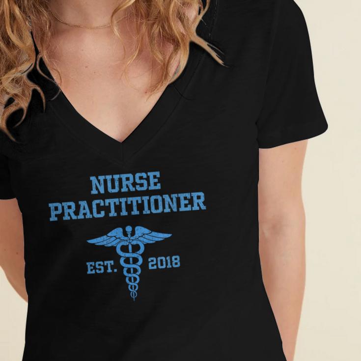 Nurse Practitioner Shirt NP Shirt For Graduation Women's Jersey Short Sleeve Deep V-Neck Tshirt