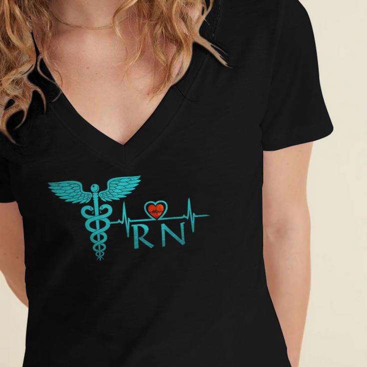 Nurse Shirt Graduation Nursing School RN Cute Tee Shirt Women's Jersey Short Sleeve Deep V-Neck Tshirt
