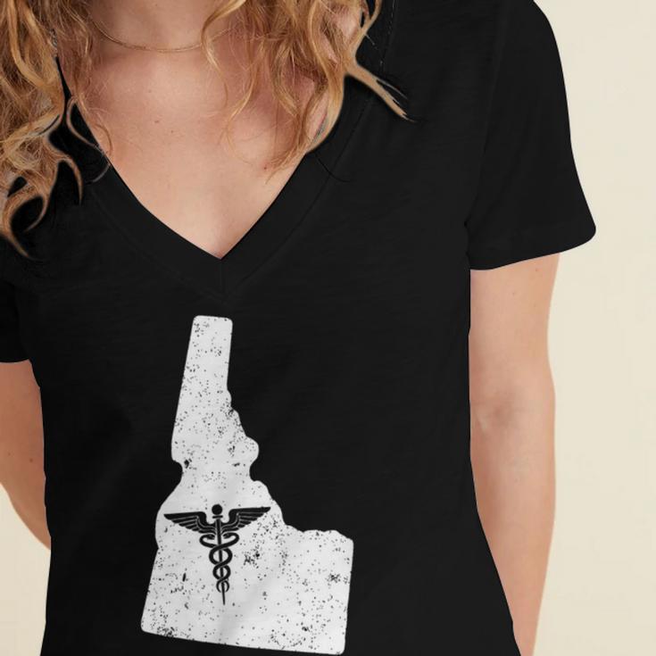 ON NurseShirt Nurse Graduation Idaho Women's Jersey Short Sleeve Deep V-Neck Tshirt