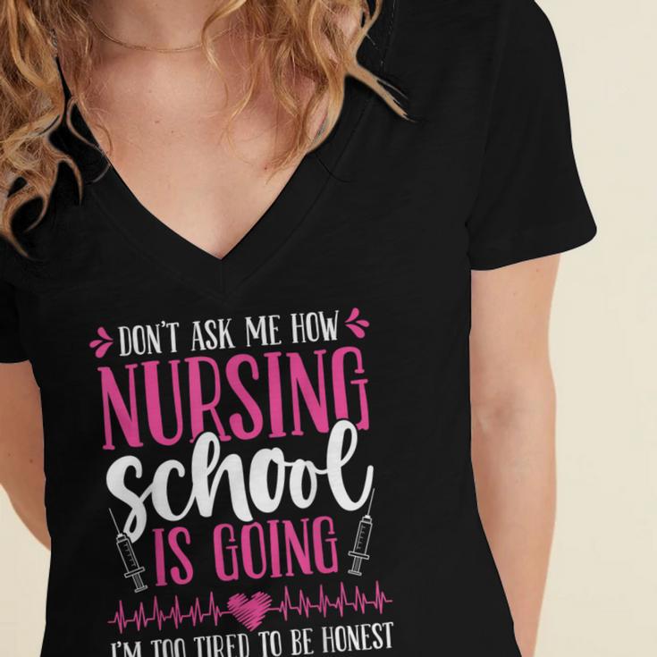 Nursing School Graduate Nurse Graduation Party Women's Jersey Short Sleeve Deep V-Neck Tshirt