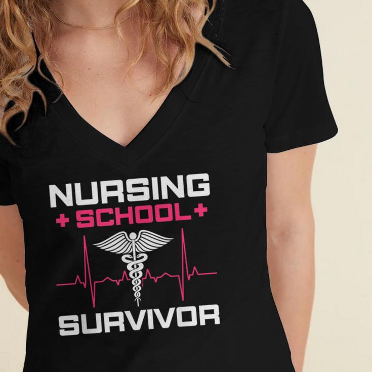Nursing School Graduation Shirt Women's Jersey Short Sleeve Deep V-Neck Tshirt