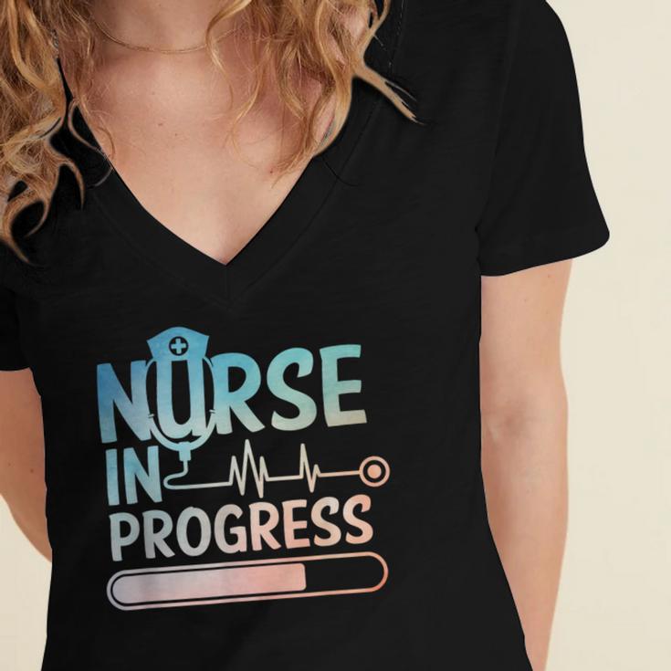 Nursing Student Art Men Women NICU Graduation Future Nurse Women's Jersey Short Sleeve Deep V-Neck Tshirt