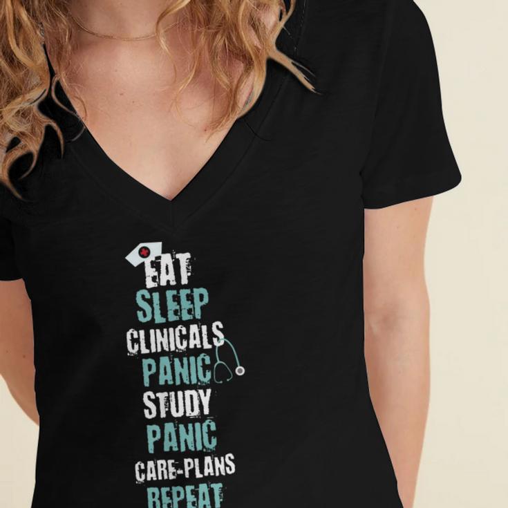 Nursing Student Nurse Life Graduation Shirt Women's Jersey Short Sleeve Deep V-Neck Tshirt