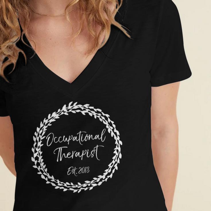 Occupational Therapy School Graduation New OT 2018 Tee Women's Jersey Short Sleeve Deep V-Neck Tshirt