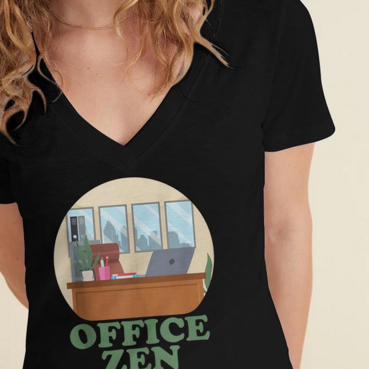 Office Zen Introvert Office Staff Secretary Employee Admin Women's Jersey Short Sleeve Deep V-Neck Tshirt Office Zen Introvert Office Staff Secretary Employee Admin Women's Jersey Short Sleeve Deep V-Neck Tshirt