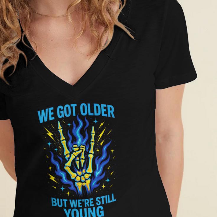 We Got Older Emo Punk Rock Nostalgia Women's Jersey Short Sleeve Deep V-Neck Tshirt