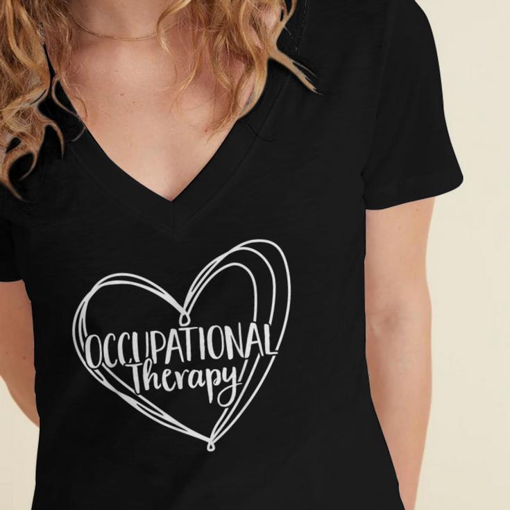 OT Graduation Group Matching Occupational Therapist Women's Jersey Short Sleeve Deep V-Neck Tshirt