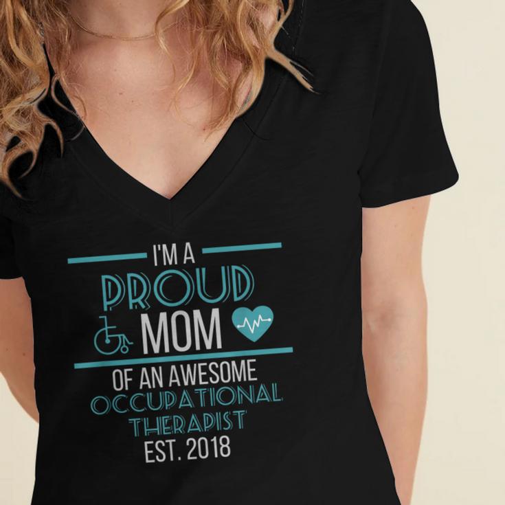 OT Mom Graduation Shirt Occupational Therapy OT Student Tee Women's Jersey Short Sleeve Deep V-Neck Tshirt