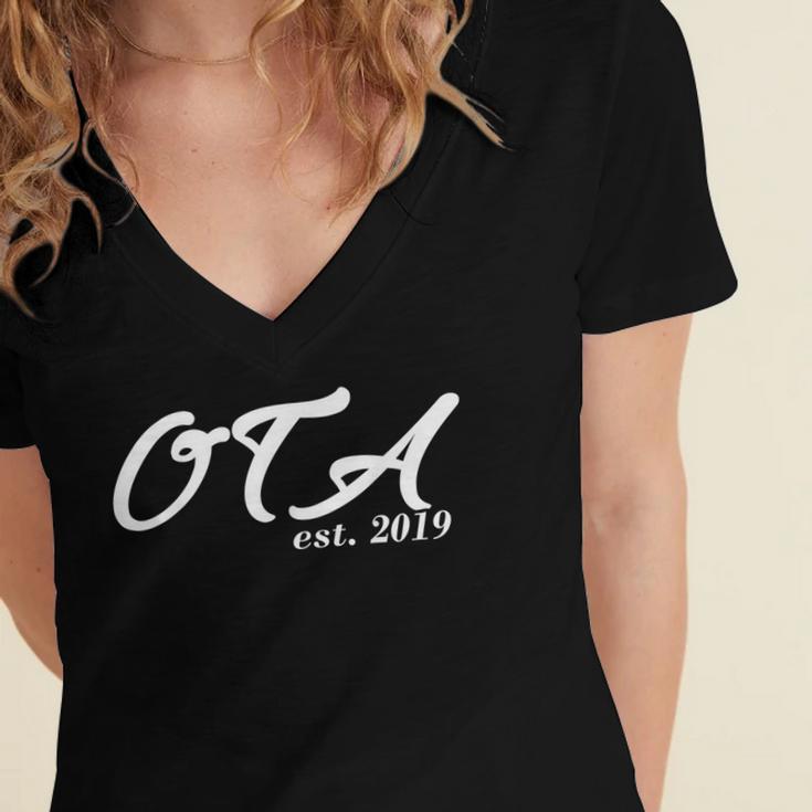 OTAs Graduation OTA Established 2019 Shirt Women's Jersey Short Sleeve Deep V-Neck Tshirt