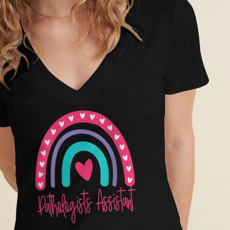 Pathologists' Assistant Graduation 2023 Boho Rainbow Women's Jersey Short Sleeve Deep V-Neck Tshirt