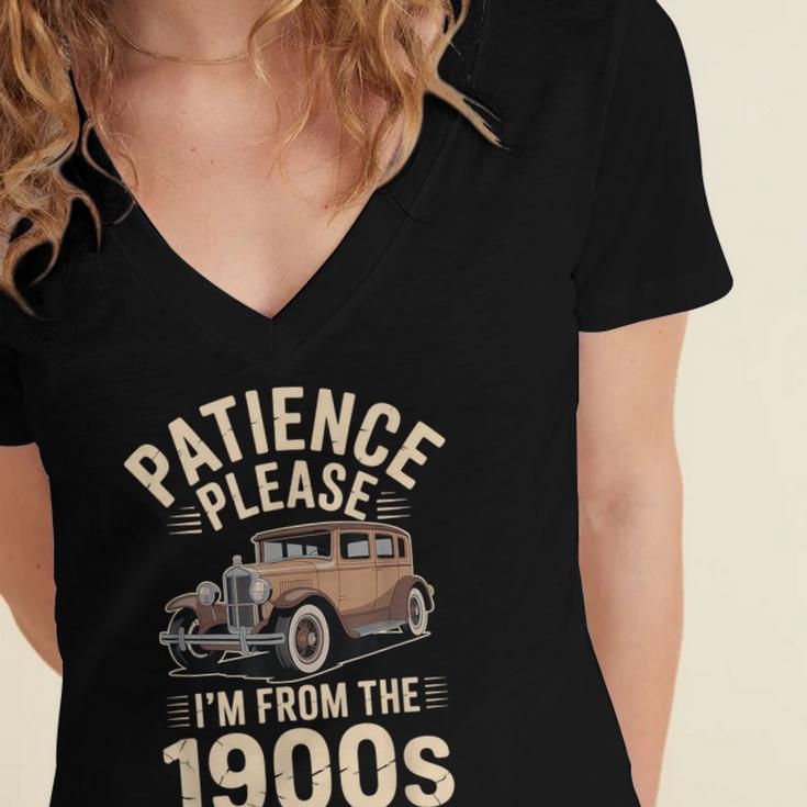 Patience Please I'm From The 1900s Old Car Women's Jersey Short Sleeve Deep V-Neck Tshirt Patience Please I'm From The 1900s Old Car Women's Jersey Short Sleeve Deep V-Neck Tshirt