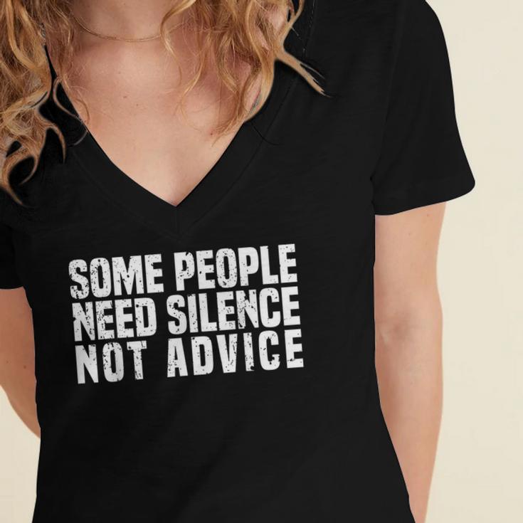 Some People Need Silence Not Advice Introvert Humor Women's Jersey Short Sleeve Deep V-Neck Tshirt Some People Need Silence Not Advice Introvert Humor Women's Jersey Short Sleeve Deep V-Neck Tshirt