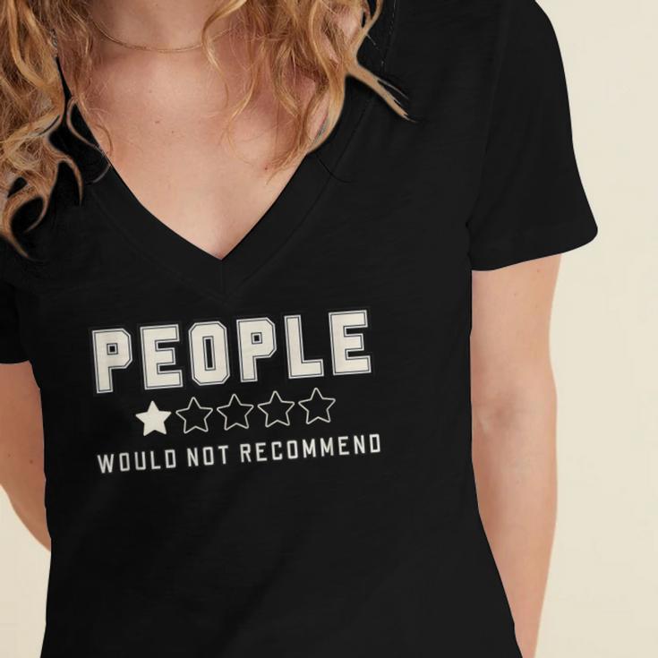 People One Star Rating Would Not Recommend Introverts Women's Jersey Short Sleeve Deep V-Neck Tshirt People One Star Rating Would Not Recommend Introverts Women's Jersey Short Sleeve Deep V-Neck Tshirt