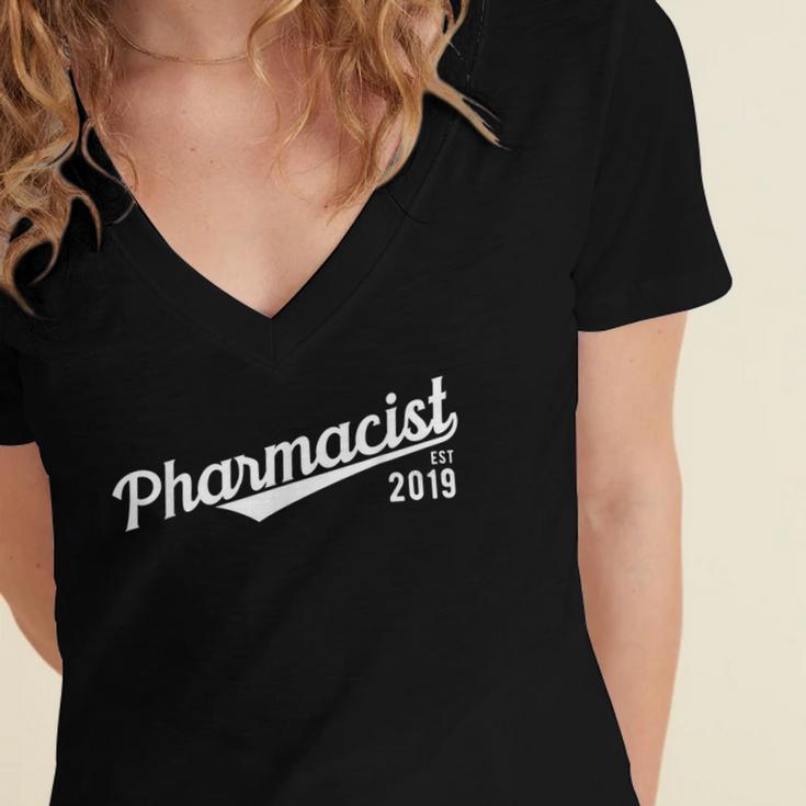 Pharmacist 2019 Pharmacy Pharmd Student Graduation Women's Jersey Short Sleeve Deep V-Neck Tshirt