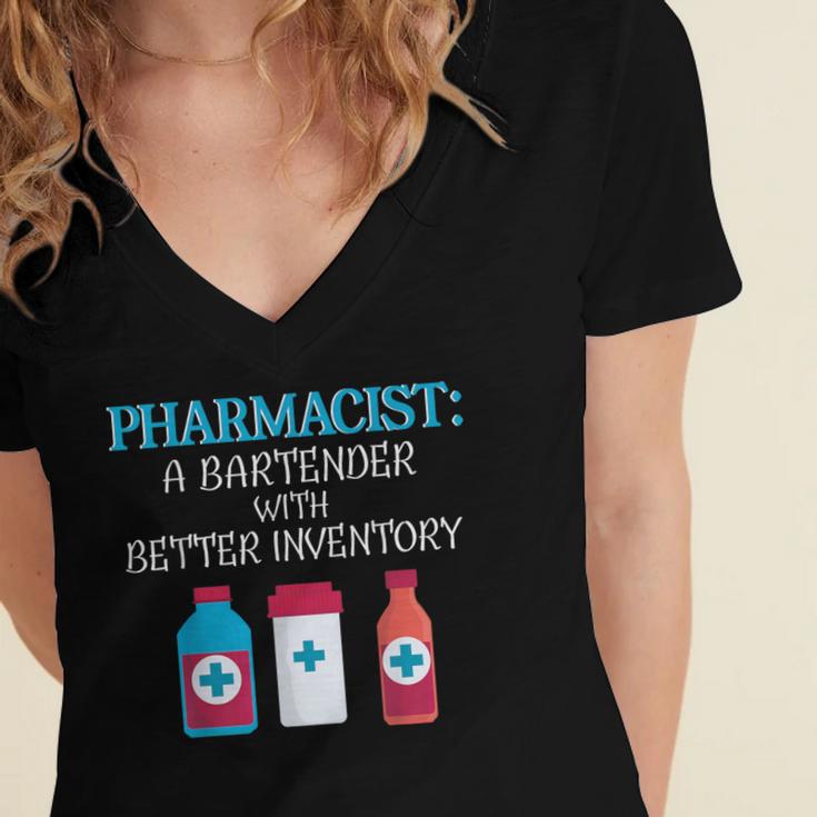 Pharmacist T-Shirt Gag Graduation PharmD Women's Jersey Short Sleeve Deep V-Neck Tshirt