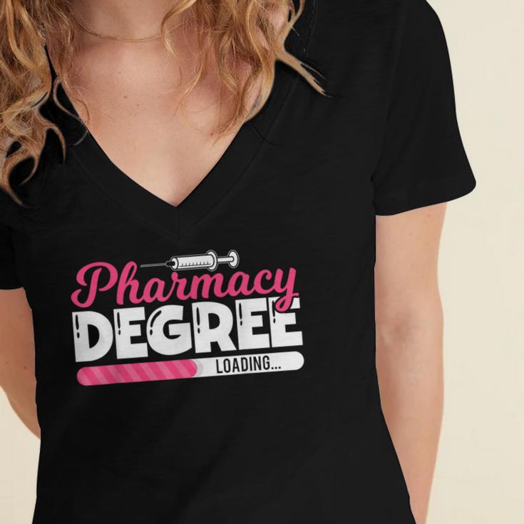 Pharmacy Degree Loading Future Pharmacist Graduation Women's Jersey Short Sleeve Deep V-Neck Tshirt