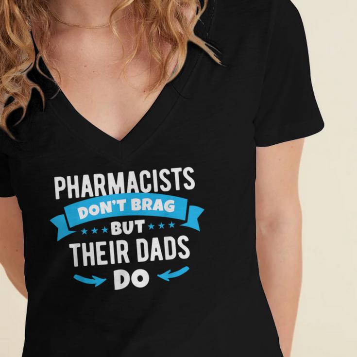 Pharmacy Graduation Pharmacist Pharmd Parent Grad Dad Brag Women's Jersey Short Sleeve Deep V-Neck Tshirt