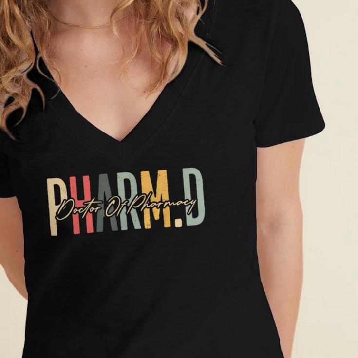 PharmD Doctor Of Pharmacy Student Pharmacist Graduation Women's Jersey Short Sleeve Deep V-Neck Tshirt