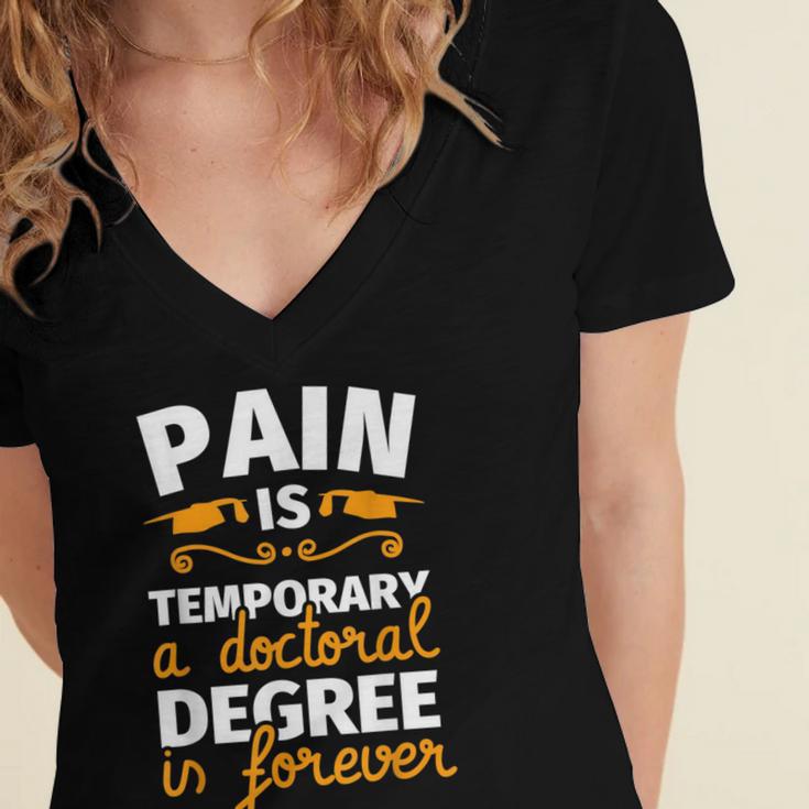 PhD Graduation PhD Graduate For Doctoral Grad Women's Jersey Short Sleeve Deep V-Neck Tshirt