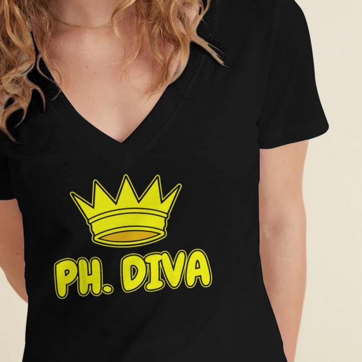 PhD Graduation Ph Diva t Shirt Phdiva Phd t Women's Jersey Short Sleeve Deep V-Neck Tshirt