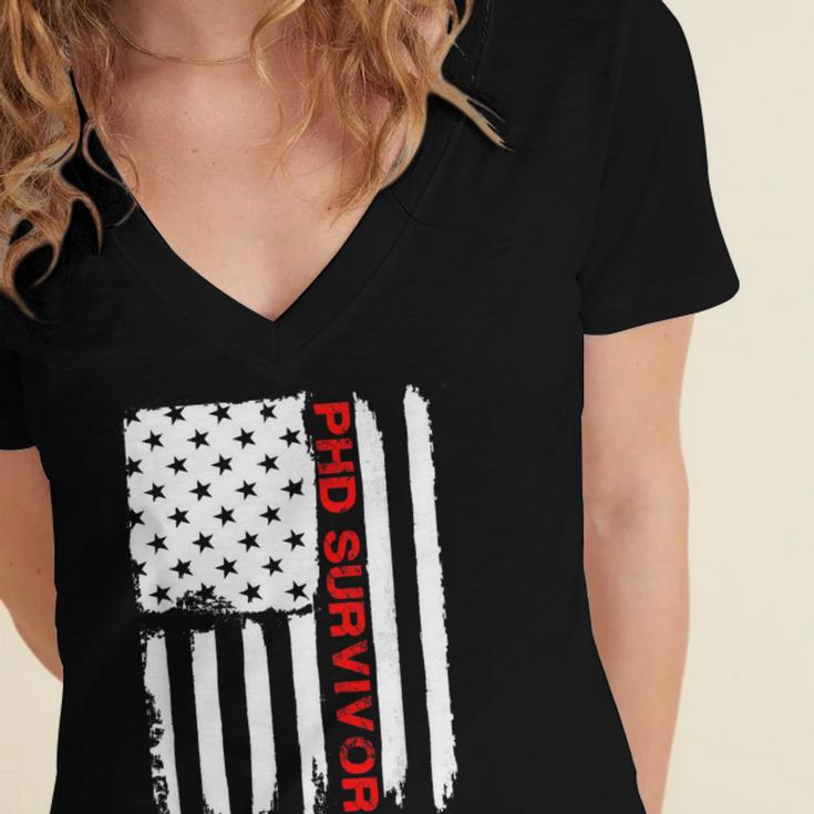 PhD Survivor Graduation American Flag Shirt Degree Tee Women Kids Men Women's Jersey Short Sleeve Deep V-Neck Tshirt PhD Survivor Graduation American Flag Shirt Degree Tee Women Kids Men Women's Jersey Short Sleeve Deep V-Neck Tshirt