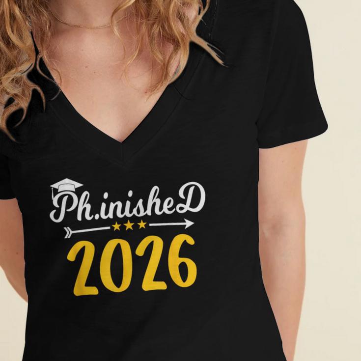 Phinally Done 2026 Doctorate PhD PhD Graduation 2026 Women's Jersey Short Sleeve Deep V-Neck Tshirt