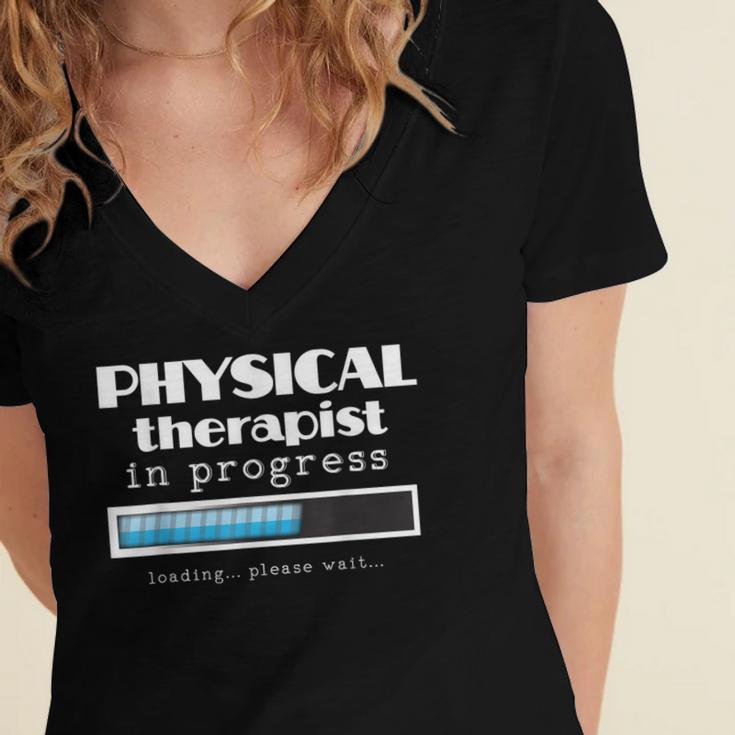 Physical Therapist Progress Graduation T-Shirt Women's Jersey Short Sleeve Deep V-Neck Tshirt