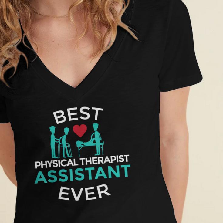 Physical Therapist Therapy Assistant PTA Graduation Women's Jersey Short Sleeve Deep V-Neck Tshirt