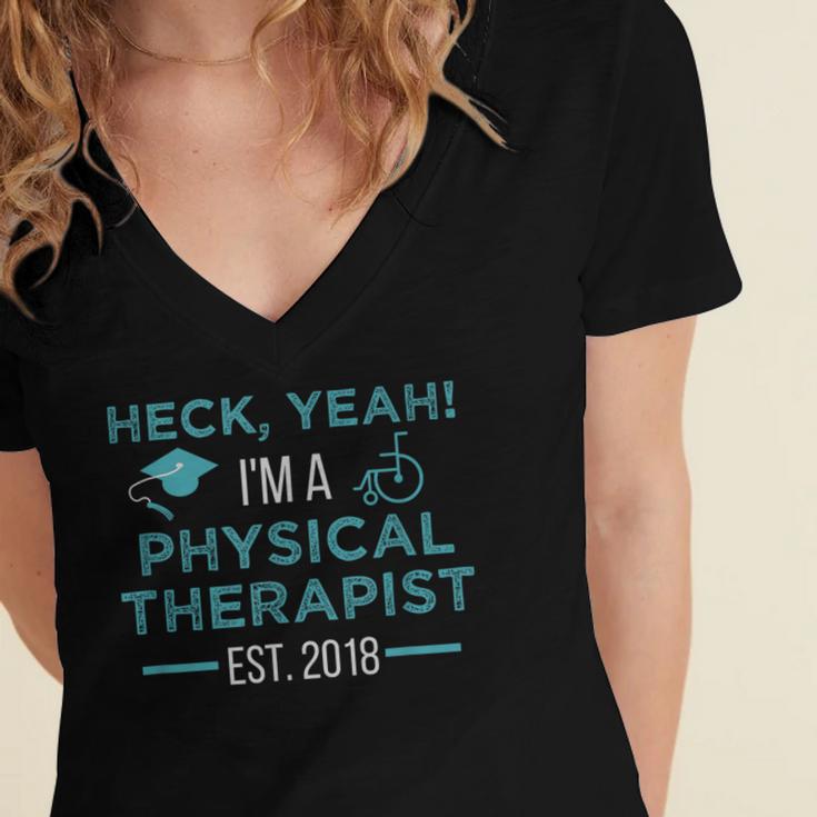 Physical Therapy Graduation Shirt PT Student DPT Grad Women's Jersey Short Sleeve Deep V-Neck Tshirt