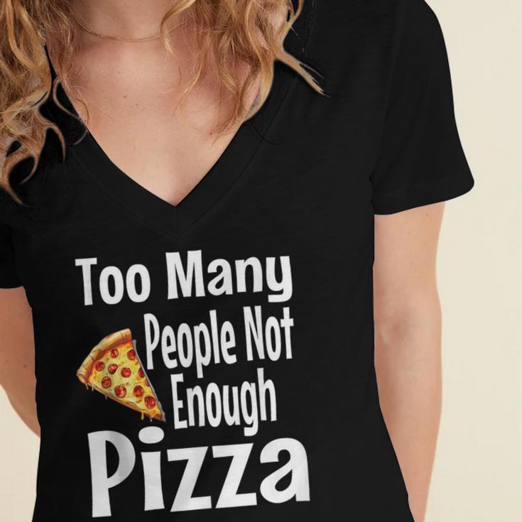 Pizza Lover Saying Introvert Anti Social Humor Foodie Women's Jersey Short Sleeve Deep V-Neck Tshirt Pizza Lover Saying Introvert Anti Social Humor Foodie Women's Jersey Short Sleeve Deep V-Neck Tshirt