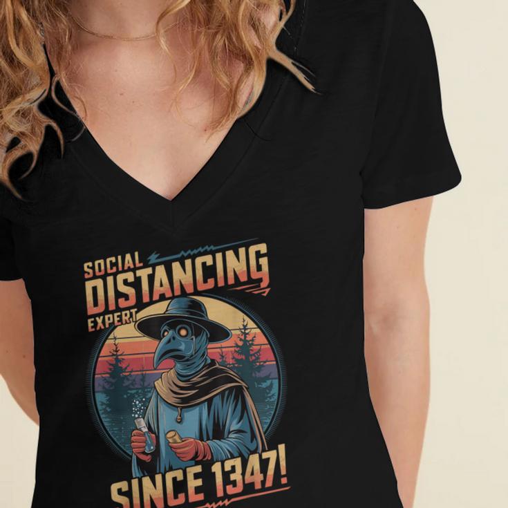 Plague Doctor Introvert Sarcastic Social Distancing Expert Women's Jersey Short Sleeve Deep V-Neck Tshirt Plague Doctor Introvert Sarcastic Social Distancing Expert Women's Jersey Short Sleeve Deep V-Neck Tshirt