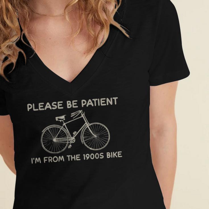 Please Be Patient I'm From The 1900s Bike Women's Jersey Short Sleeve Deep V-Neck Tshirt Please Be Patient I'm From The 1900s Bike Women's Jersey Short Sleeve Deep V-Neck Tshirt