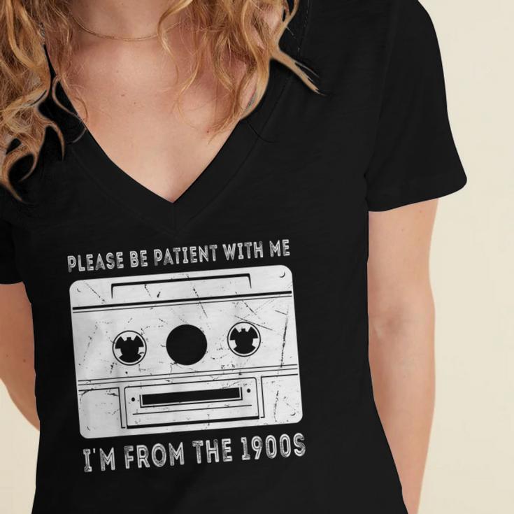 Please Be Patient I'm From The 1900s Cowboy Saying Women's Jersey Short Sleeve Deep V-Neck Tshirt