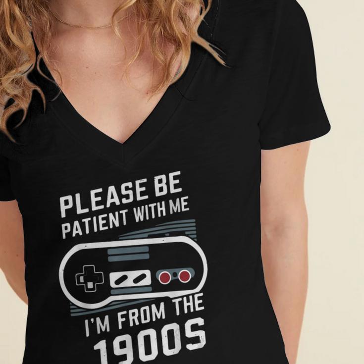 Please Be Patient I'm From The 1900s Father's Day Women's Jersey Short Sleeve Deep V-Neck Tshirt