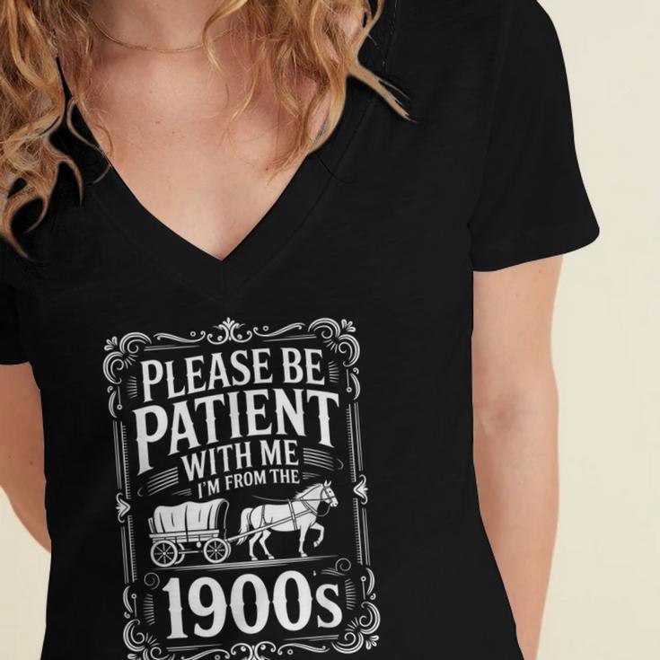 Please Be Patient I'm From The 1900s Old Man Women's Jersey Short Sleeve Deep V-Neck Tshirt
