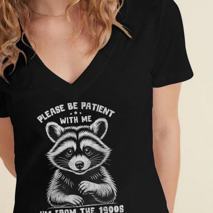 Please Be Patient I'm From The 1900s Old People Retro Women's Jersey Short Sleeve Deep V-Neck Tshirt