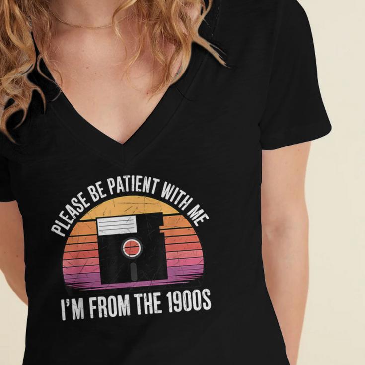 Please Be Patient With Me I'm From The 1900s PC Floppy Disk Women's Jersey Short Sleeve Deep V-Neck Tshirt Please Be Patient With Me I'm From The 1900s PC Floppy Disk Women's Jersey Short Sleeve Deep V-Neck Tshirt