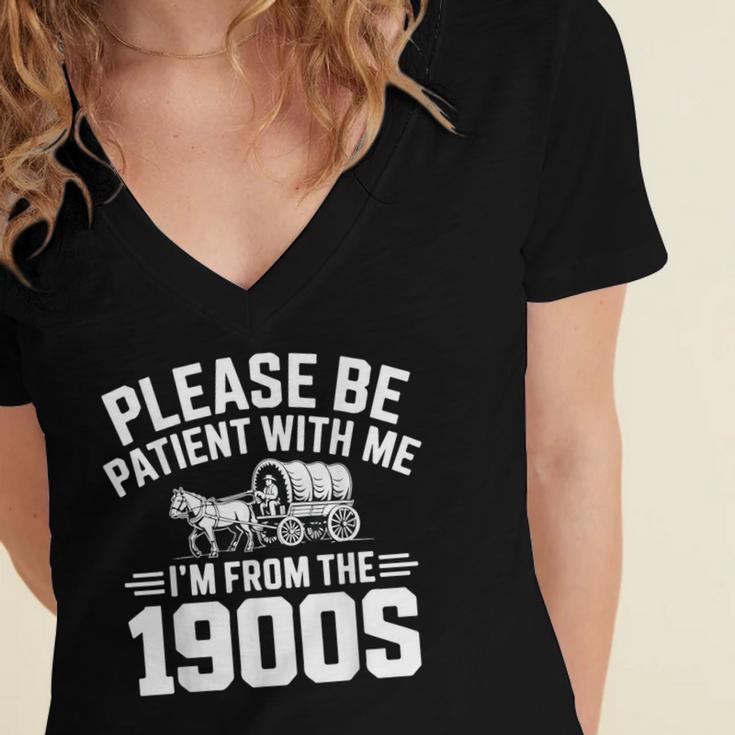 Please Be Patient With My I'm From The 1900s Retirement Women's Jersey Short Sleeve Deep V-Neck Tshirt