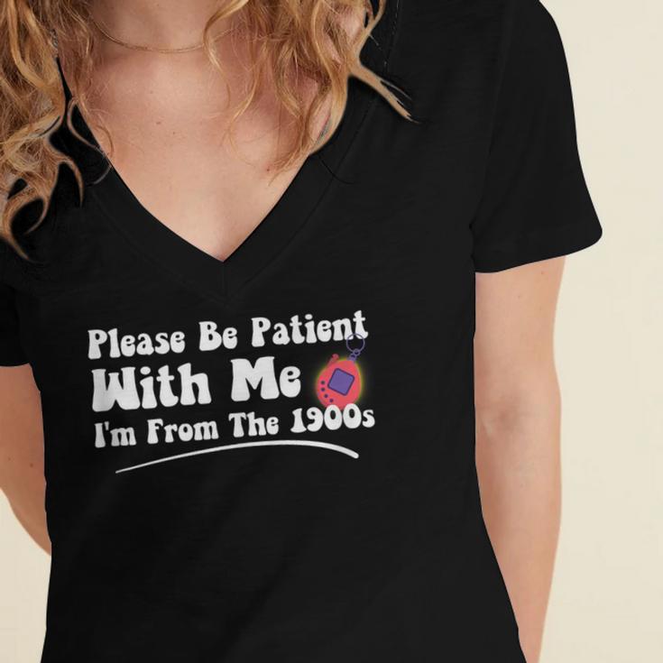 Please Be Patient I'm From The 1900s Vintage Toy Women's Jersey Short Sleeve Deep V-Neck Tshirt