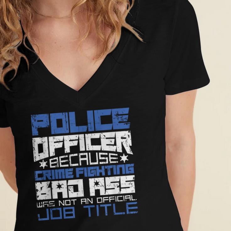 Police Officer Saying Academy Graduation Women Men Women's Jersey Short Sleeve Deep V-Neck Tshirt