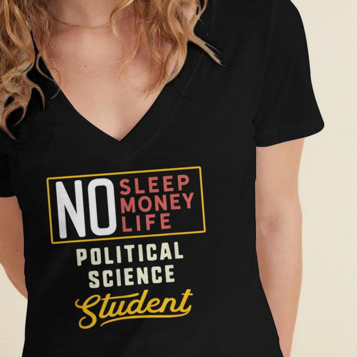 Political Science Major Student Shirt Graduation Women's Jersey Short Sleeve Deep V-Neck Tshirt