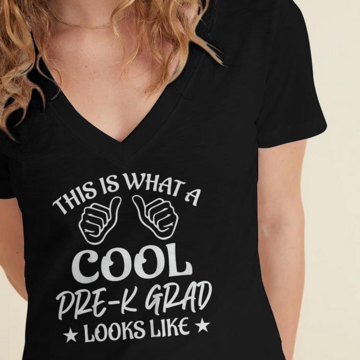 Pre-K Grad 2026 Preschool Prek Graduation Women's Jersey Short Sleeve Deep V-Neck Tshirt