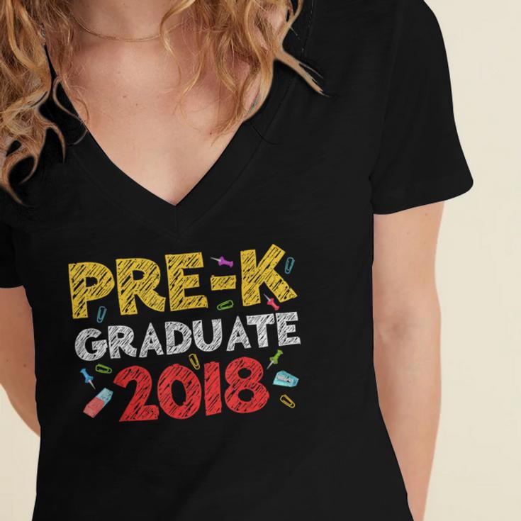 Pre-K Graduate Grad 2018 Graduation Shirt Women's Jersey Short Sleeve Deep V-Neck Tshirt