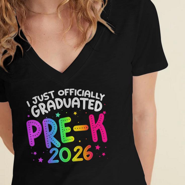 Pre-K Graduation Class Of 2026 Pre-K Graduated 2026 Women's Jersey Short Sleeve Deep V-Neck Tshirt