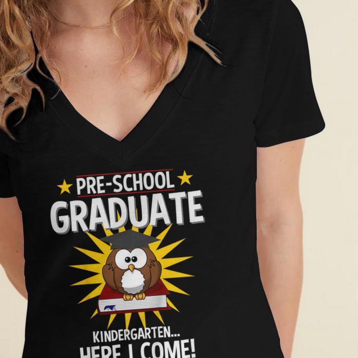 Pre K Graduation Shirt 2019 PreSchool Graduate Toddler Women's Jersey Short Sleeve Deep V-Neck Tshirt